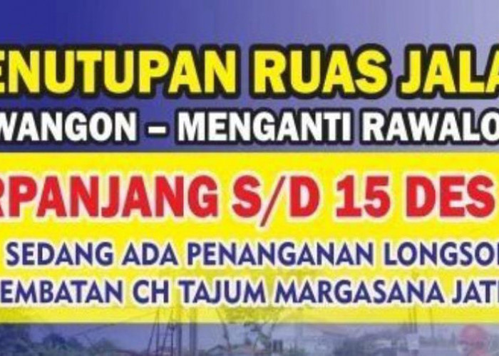 Penutupan Total Ruas Jalan Nasional di Jembatan Margasana Jatilawang Diperpanjang Hingga 15 Desember