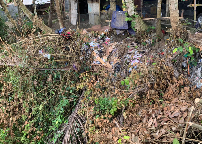 Tumpukan Sampah di Bantaran Jembatan Desa Babakan–Dawuhan Picu Longsor ke Sungai