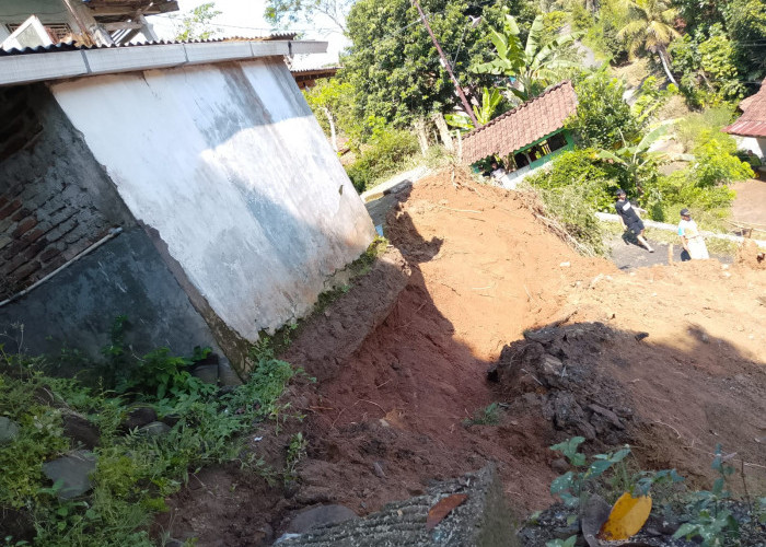 Longsor di Cimanggu Cilacap Sempat Tutup Akses Jalan Desa, Tiga Rumah Terancam