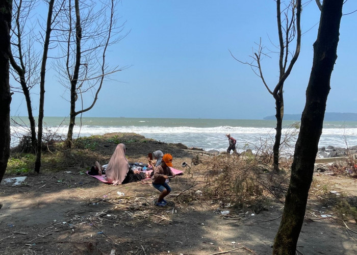 Pantai Cemara Jajar Tetap Ramai Pengunjung Meski Tanggul Belum Diperbaiki