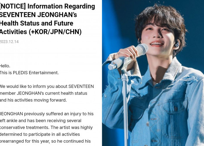 Alami Cedera Pergelangan Kaki, Jeonghan SEVENTEEN Absen di Agenda Konser Mendatang