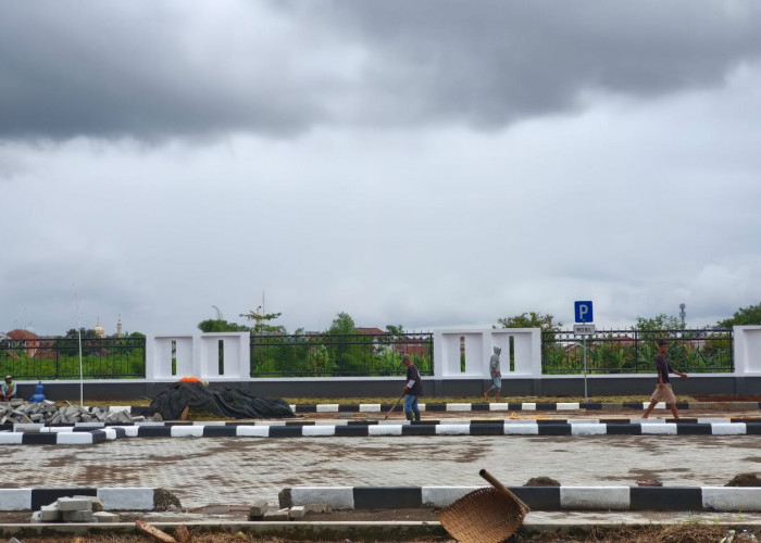 Pembangunan Lanskap Gedung Baru DPRD Hampir Rampung