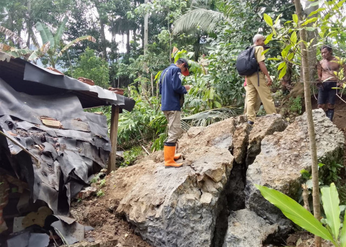 Aktivitas Tanah Bergerak Desa Sampang Masih Berlangsung