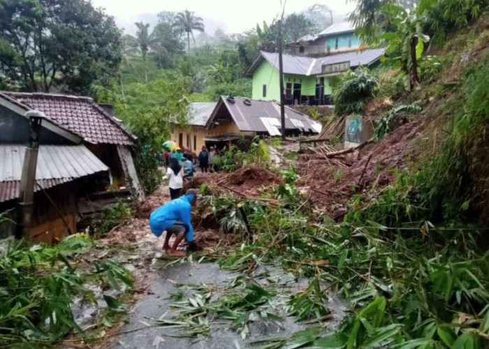 Hujan Deras, Sejumlah Lokasi di Desa Sirau Longsor, Dua Rumah Rusak