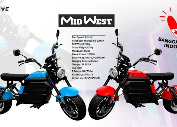 Cepat dan Canggih! Ini Spesifikasi Lengkap Motor Listrik vMove Mid West Sporty