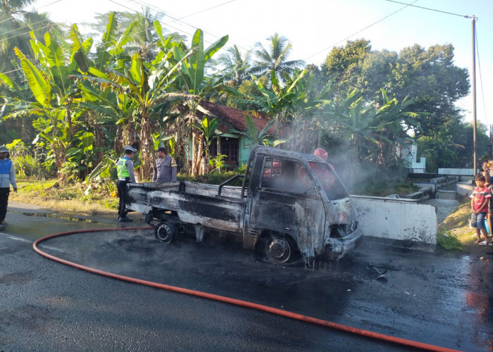 Baru Isi BBM, Mobil Pikap Ludes Terbakar di Bukateja, Kerugian Capai Rp 70 Juta