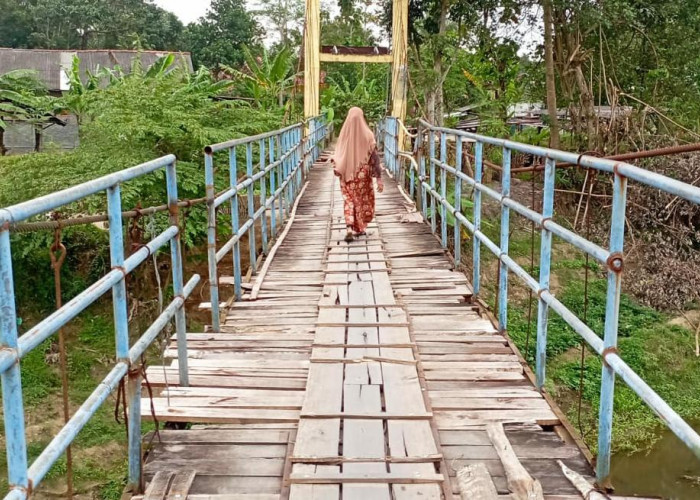Jembatan Gantung di Bulaksari, Cilacap Butuh Penanganan, Akses Utama Penghubung Dua Desa