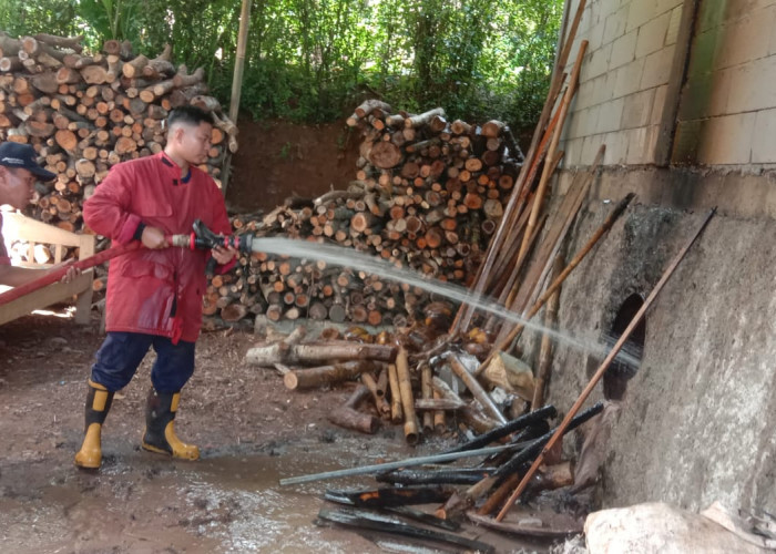 Gudang Karet UD Lestari Jaya di Desa Pageralang Terbakar, Kerugian Mencapai Rp 50 Juta