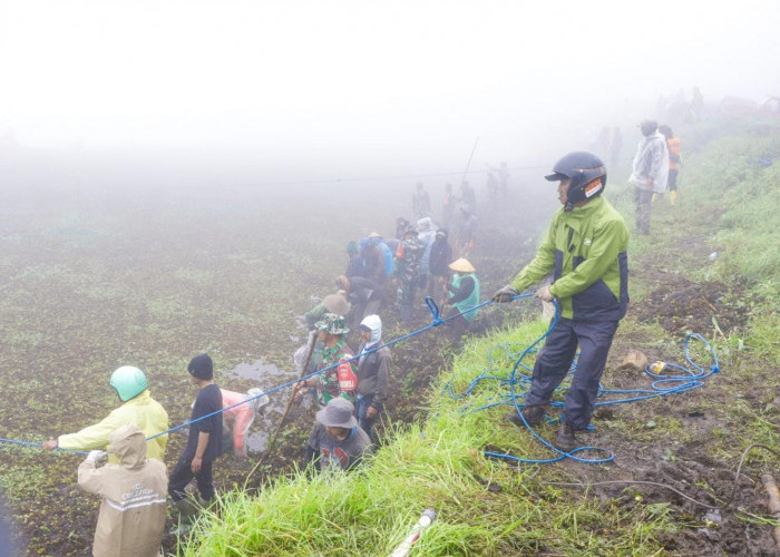 Telaga Merdada Tertutup Enceng Gondok, Pemerintah Banjarnegara Lakukan Aksi Cepat Pembersihan