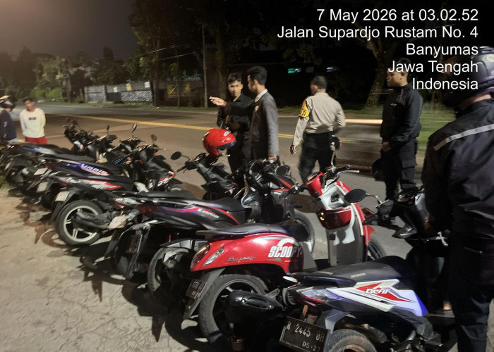 Polisi Bubarkan Balap Liar Sokaraja Banyumas, Sembilan Motor Langsung Diamankan