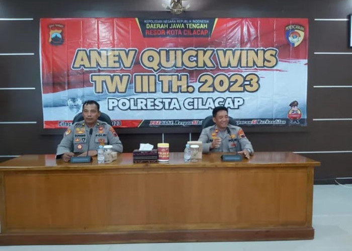 Dasar Penentuan Kebijakan, Polresta Cilacap Gelar Rapat Anev Quick Wins Presisi TW III Tahun 2023