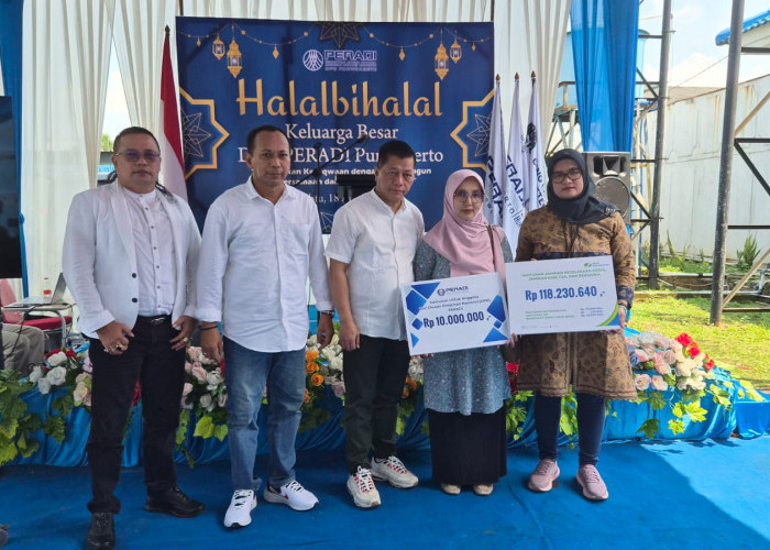 BPJS Ketenagakerjaan Purwokerto Serahkan Santunan di Halal Bihalal Peradi Purwokerto