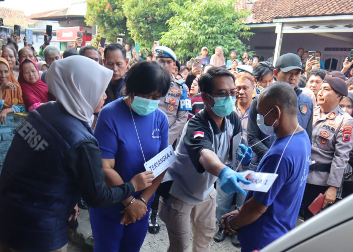 Rekonstruksi Pembunuhan Bos Bengkel di Arcawinganung Dijaga Ketat, Empat Tersangka Peragakan 76 Adegan