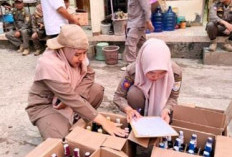 Digerebek di Perbatasan Jateng -Jabar, 276 Botol Miras Disita Satpol PP Cilacap