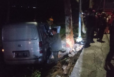 Minibus Terperosok ke Sawah di Adipala Cilacap, Sopir Dievakuasi Tim SAR