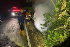 Bakar Sampah Ditinggal, Lahan di Depan SMPN 2 Kutasari Terbakar
